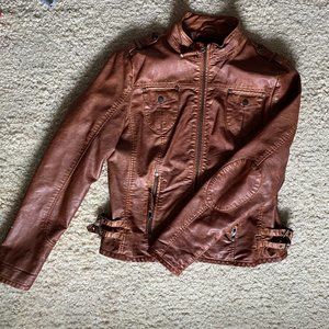 Faux Leather Coat